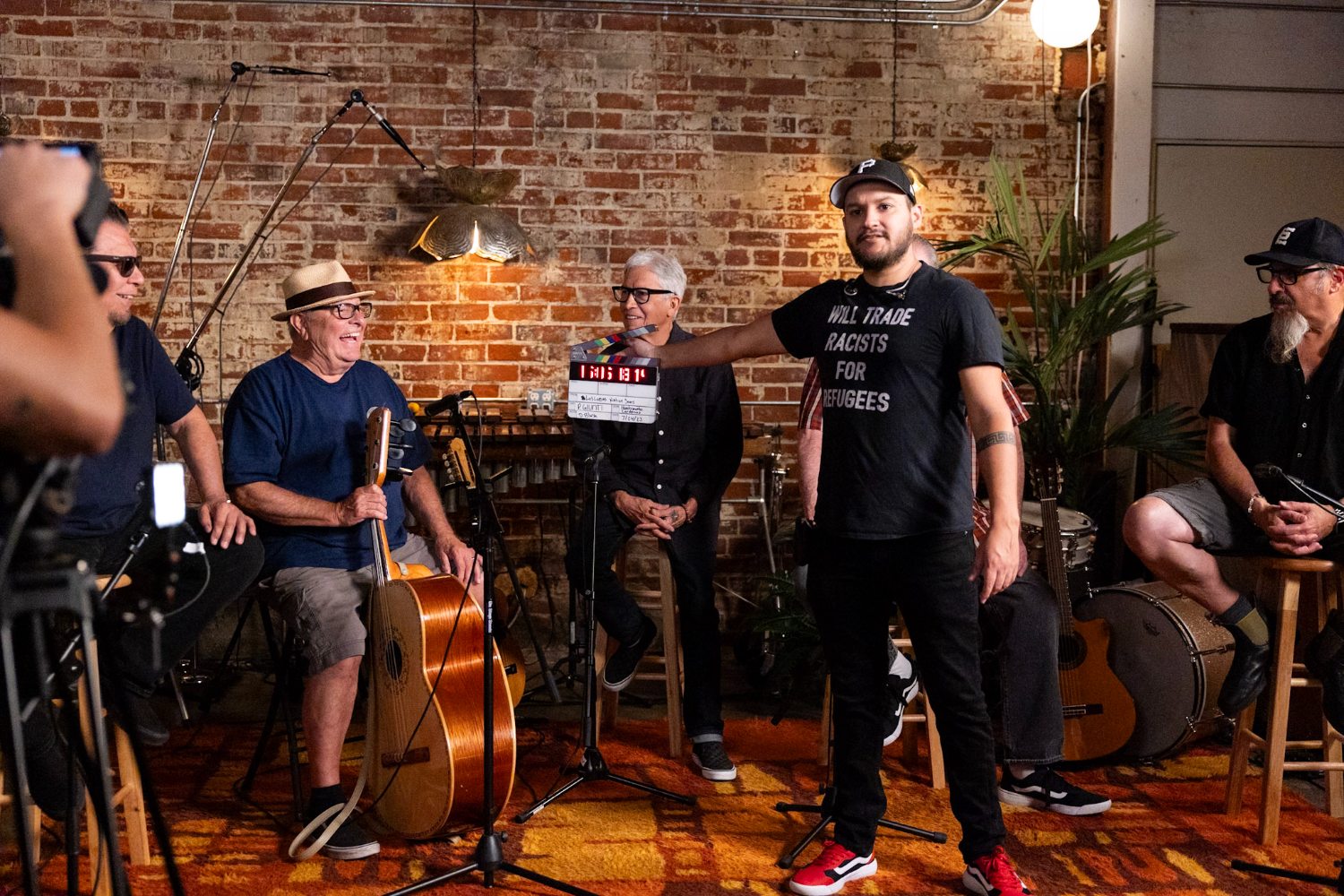 ‘Los Lobos: Native Sons’ Documents How the East LA Band Has Soundtracked the Chicano Experience for 50 Years 42 Co Director Piero F. Giunti on set with Band.Sabrina Carlosz0F2A5442 1