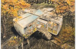 Art News: LACMA’s Home Of The Future Is An E-Ticket Ride Into The Past 44 Kyu Lee of Hamilton Goody Architects Monsanto House of the Future presentation rendering 1956